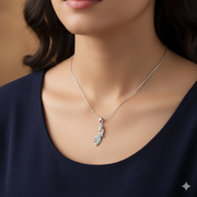 Yuva Breeze Sterling Silver Pendant with chain (Chain Length 18 inches)